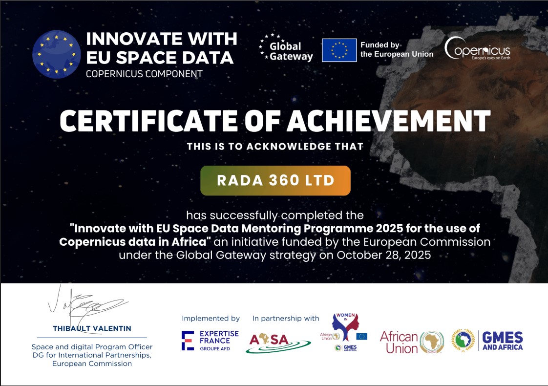 Rada 360 CTO has been selected by innovative with EU space Data