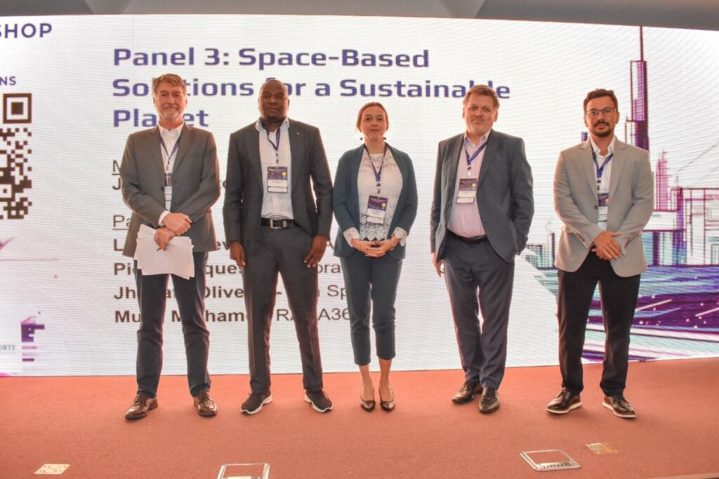 Musa Mishamo, CEO & Founder of Rada 360, was a panelist for the Space for Sustainability session at the Brazilian Space Industry Workshop.